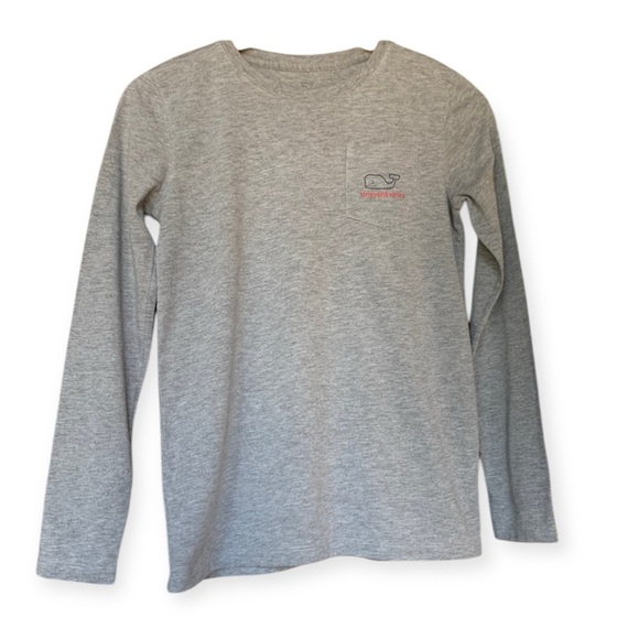 NWOT Vineyard Vines Holiday 2016 T-shirt, long sleeve gray with Santa hat - Picture 3 of 7